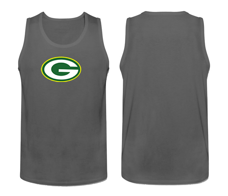 Mens Nike Grey Green Bay Packers Cotton Team Tank Top 