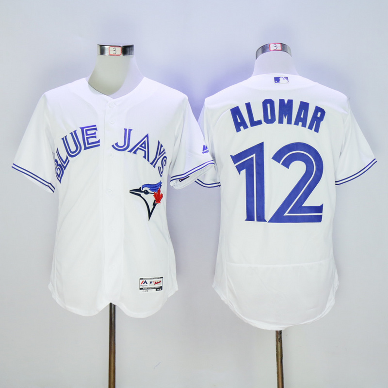 Majestics MLB Toronto Blue Jays #12 Alomar White Jersey