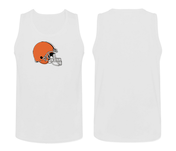 Mens Nike White Cleveland Browns Cotton Team Tank Top 