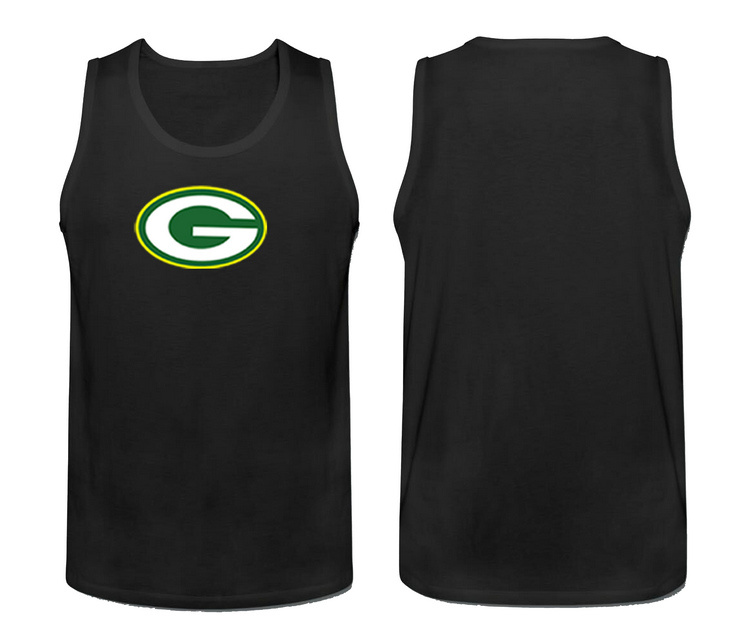 Mens Nike Black Green Bay Packers Cotton Team Tank Top 