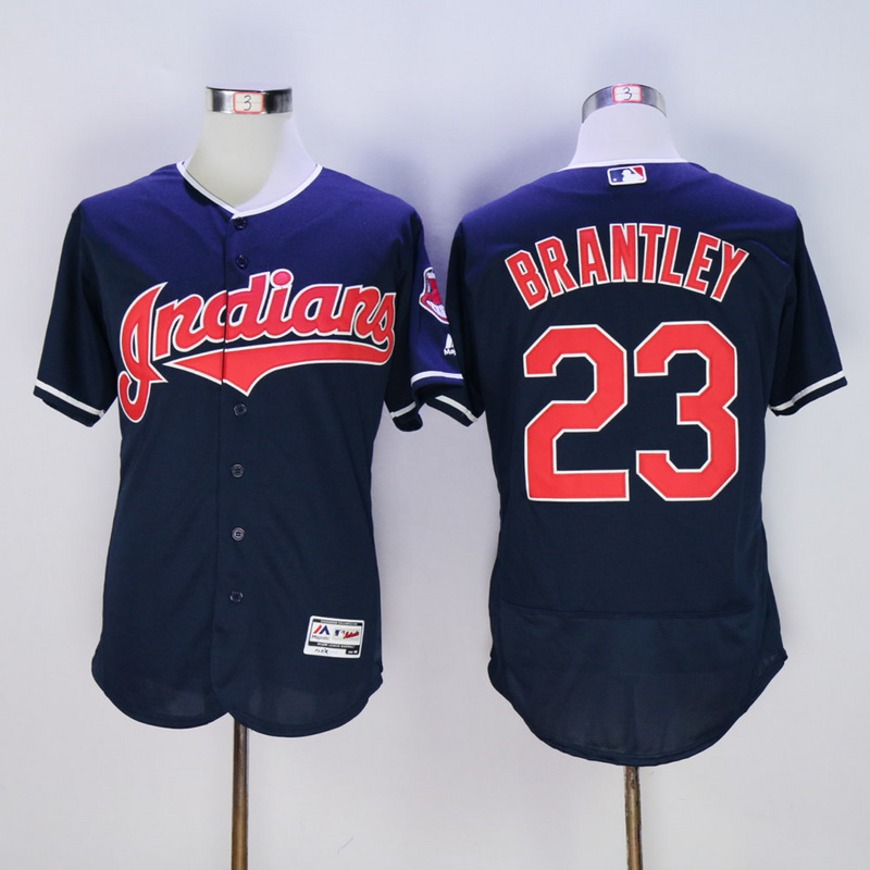 Majestics MLB Cleveland Indians #23 Brantley Blue Jersey