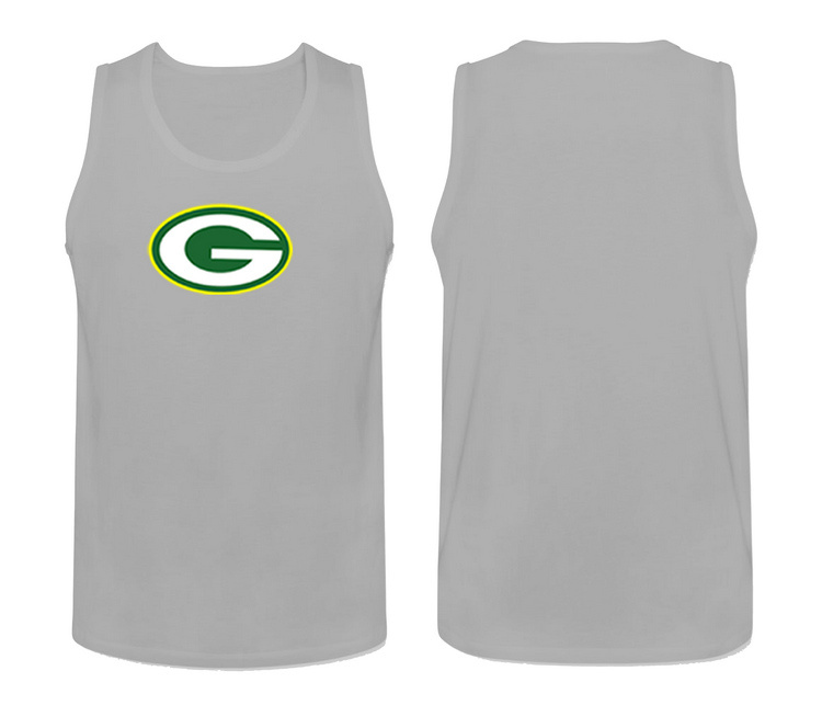Mens Nike L.Grey Green Bay Packers Cotton Team Tank Top 
