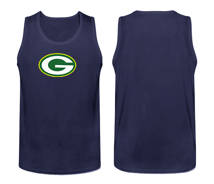 Mens Nike D.Blue Green Bay Packers Cotton Team Tank Top 