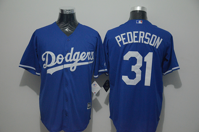 Majestics Los Angeles Dodgers #31 Pederson Blue Jersey