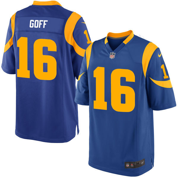 NFL Los Angeles Rams #16 Jared Goff Blue Elite Jersey