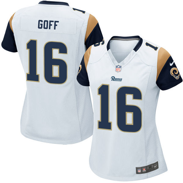NFL Los Angeles Rams #16 Jared Goff White Women Jersey