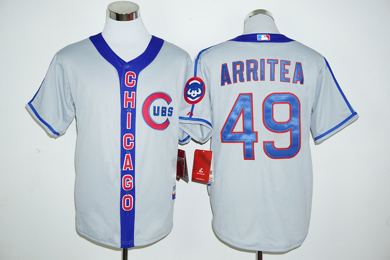 MLB Chicago Cubs #49 Arritea Grey Jersey