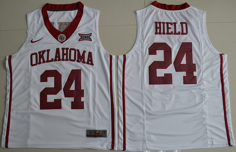 2016 Oklahoma Sooners Buddy Heild 24 Hype Elite College Basketball Jersey - White 
