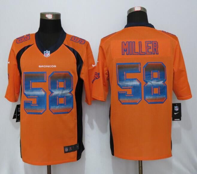New Nike Denver Broncos 58 Miller Orange Strobe Limited Jersey  