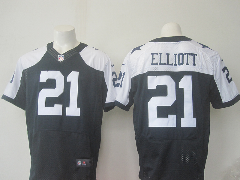 Nike Dallas Cowboys #21 Elliott Blue Thanksgiving Elite Jersey