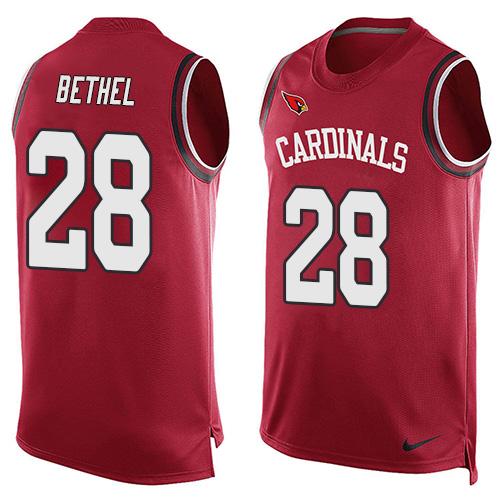 NFL Arizona Cardinals #28 Bethel Red Short Sleeve Limited Tank Top Jersey