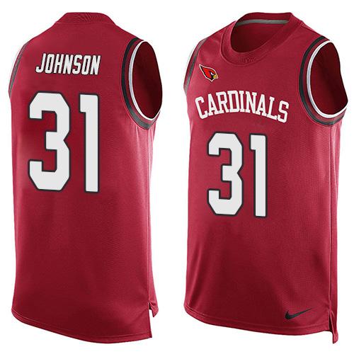 NFL Arizona Cardinals #31 Johnson Red Short Sleeve Limited Tank Top Jersey