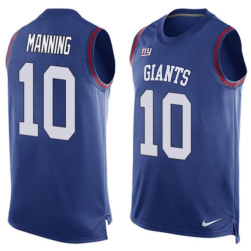 NFL New York Giants #10 Manning Blue Limited Tank Top Jersey