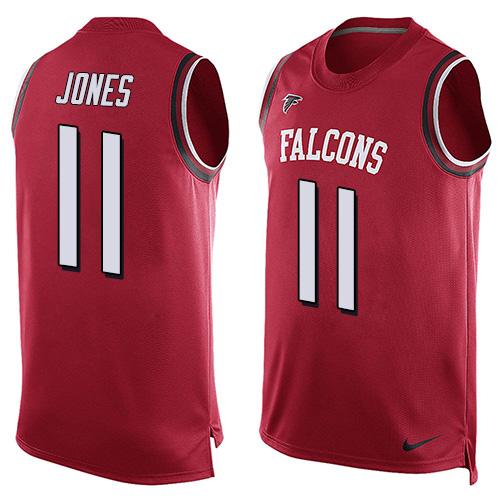 NFL Atlanta Falcons #11 Jones Red Short Sleeve Limited Tank Top Jersey