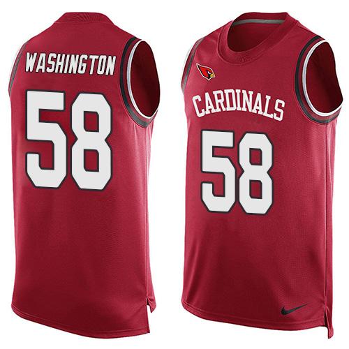 NFL Arizona Cardinals #58 Washington Red Short Sleeve Limited Tank Top Jersey