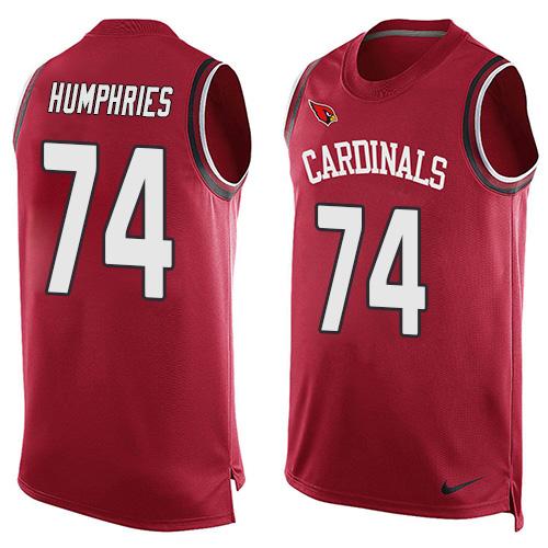 NFL Arizona Cardinals #74 Humphries Red Short Sleeve Limited Tank Top Jersey