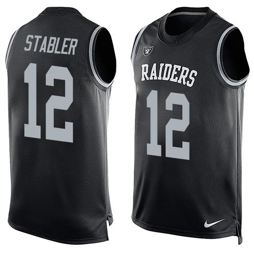 NFL Oakland Raiders #12 Stabler Blue Limited Tank Top Jersey