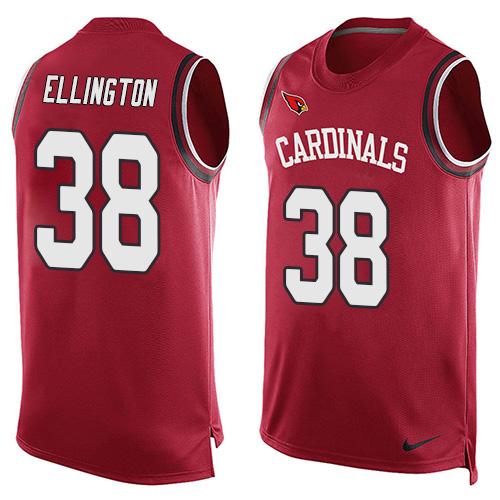 NFL Arizona Cardinals #38 Ellington Red Short Sleeve Limited Tank Top Jersey