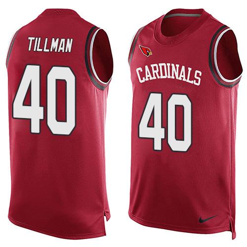 NFL Arizona Cardinals #40 Tillman Red Short Sleeve Limited Tank Top Jersey