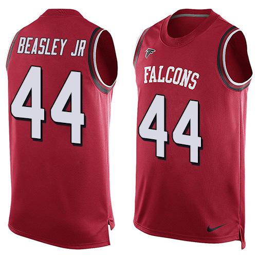 NFL Atlanta Falcons #44 Beasley JR Red Short Sleeve Limited Tank Top Jersey