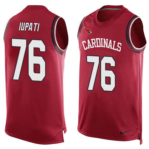 NFL Arizona Cardinals #76 Iupati Red Short Sleeve Limited Tank Top Jersey