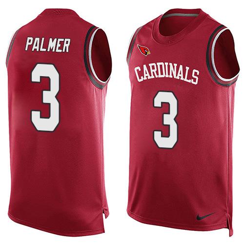 NFL Arizona Cardinals #3 Palmer Red Short Sleeve Limited Tank Top Jersey