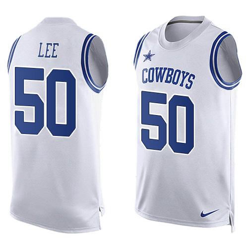 NFL Dallas Cowboys #50 Lee White Short Sleeve Limited Tank Top Jersey