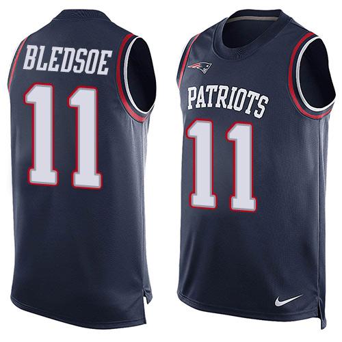 NFL New England Patriots #11 Bledsoe Blue Limited Tank Top Jersey