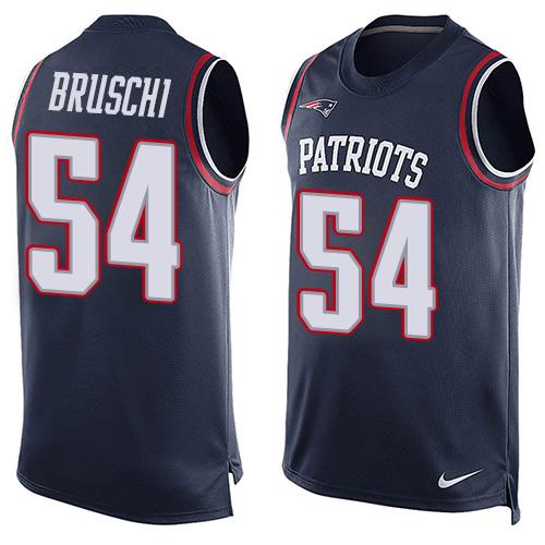 NFL New England Patriots #54 Bruschi Blue Limited Tank Top Jersey