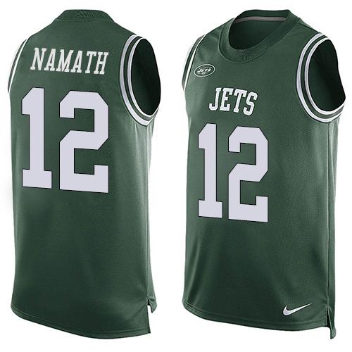 NFL New York Jets #12 Namath Green Limited Tank TopJersey