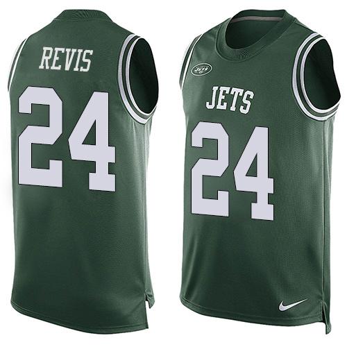 NFL New York Jets #24 Revis Green Limited Tank Top Jersey