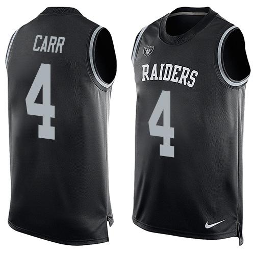 NFL Oakland Raiders #4 Carr Blue Limited Tank Top Jersey