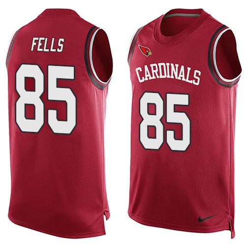 NFL Arizona Cardinals #85 Fells Red Short Sleeve Limited Tank Top Jersey