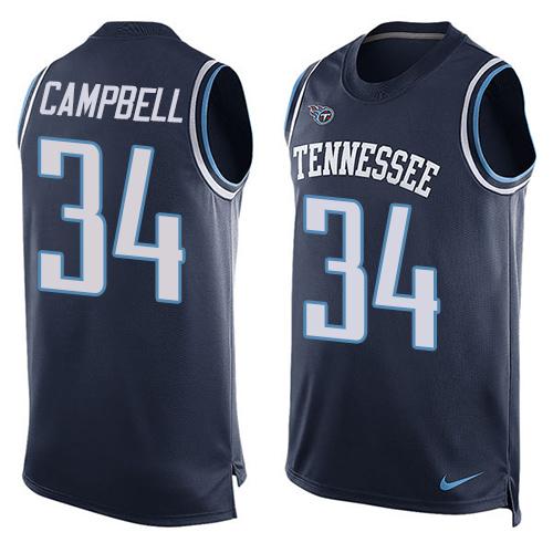 NFL Tennessee Titans #34 Campbell Blue Limited Tank Top Jersey