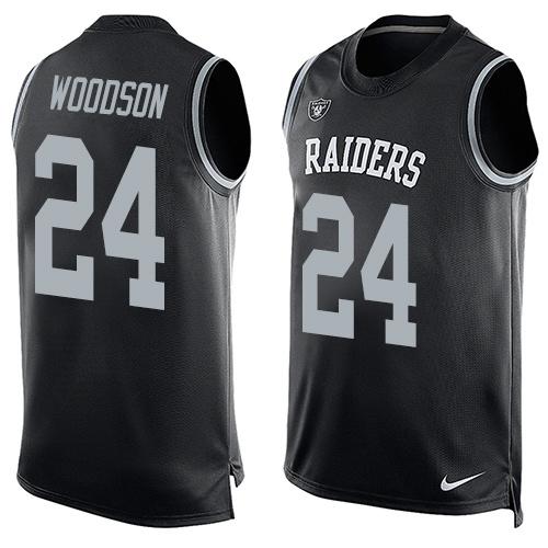 NFL Oakland Raiders #24 Woodson Blue Limited Tank Top Jersey