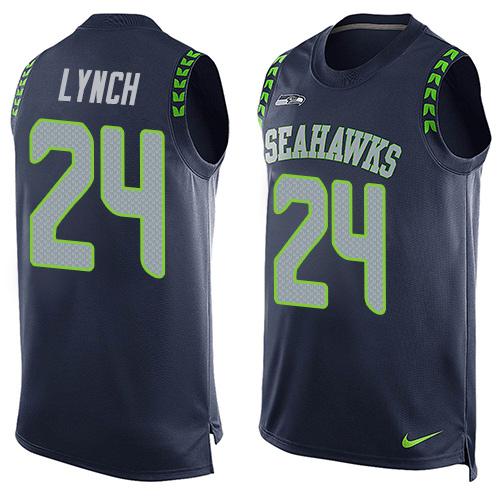 NFL Seattle Seahawks #24 Lynch Blue Limited Tank Top Jersey