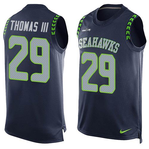 NFL Seattle Seahawks #29 Thomas III Blue Limited Tank Top Jersey