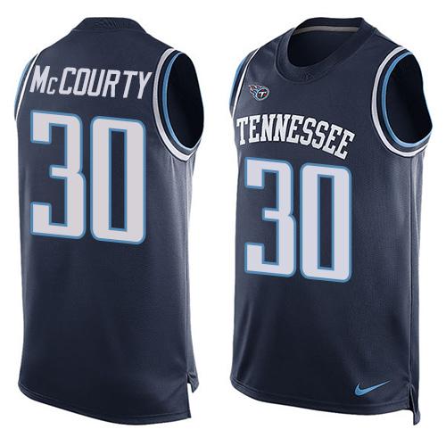 NFL Tennessee Titans #30 McCourty Blue Limited Tank Top Jersey