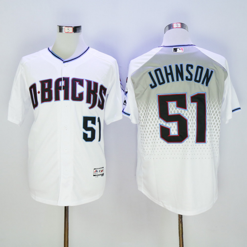 Majestics MLB Arizona Diamondbacks #51 Johnson White Jersey