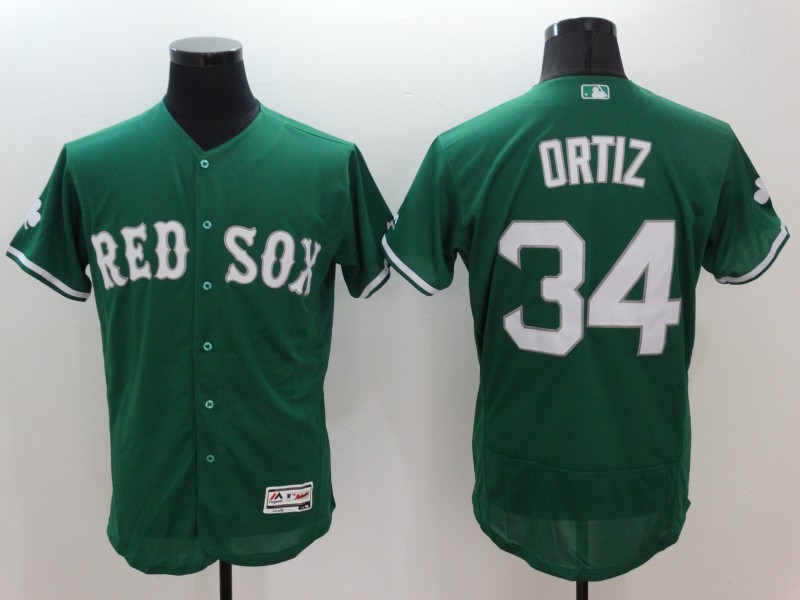 Majestics Boston Red Sox #34 Ortiz Green Elite Jersey