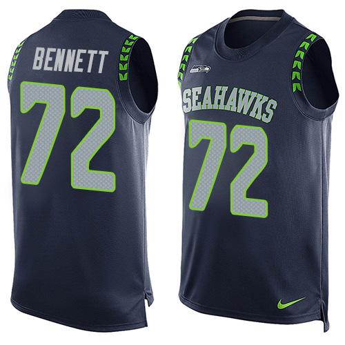 NFL Seattle Seahawks #72 Bennett Blue Limited Tank Top Jersey