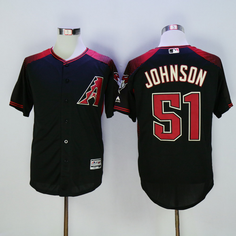 Majestics MLB Arizona Diamondbacks #51 Johnson Black Jersey