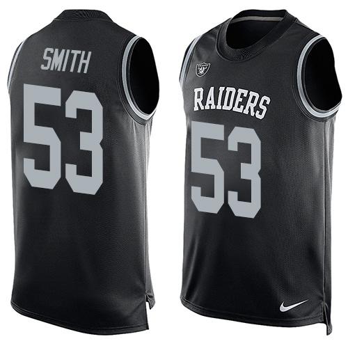 NFL Oakland Raiders #53 Smith Blue Limited Tank Top Jersey