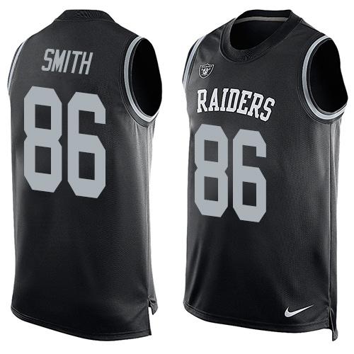 NFL Oakland Raiders #86 Smith Blue Limited Tank Top Jersey