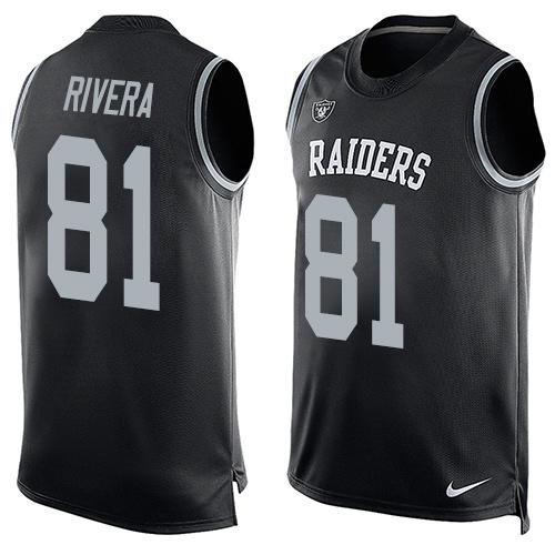 NFL Oakland Raiders #81 Rivera Blue Limited Tank Top Jersey