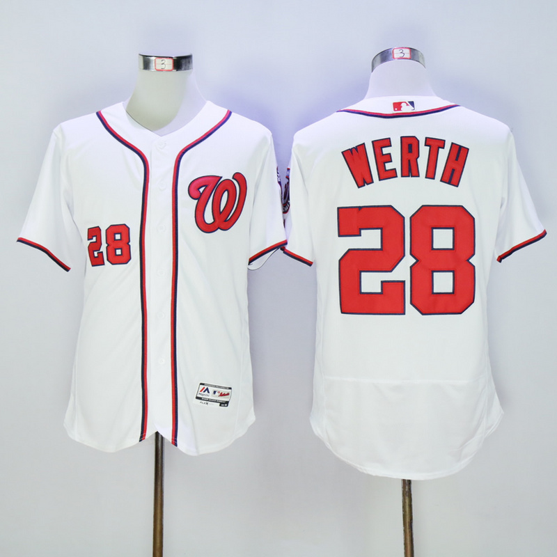 Majestics MLB Washington Nationals #28 Werth White Jersey