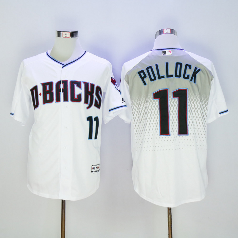 Majestics MLB Arizona Diamondbacks #11 Pollock White Jersey