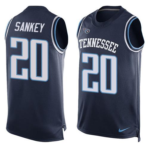 NFL Tennessee Titans #20 Sankey Blue Limited Tank Top Jersey