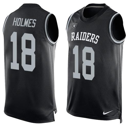 NFL Oakland Raiders #18 Holmes Blue Limited Tank Top Jersey