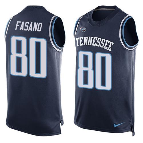 NFL Tennessee Titans #80 Fasano Blue Limited Tank Top Jersey